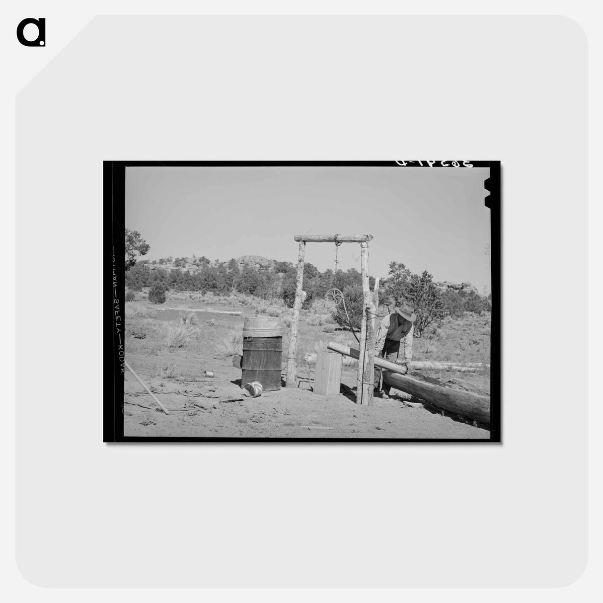 アートポストカード-Watering at Pie Town
 - ラッセル リー Postcard.