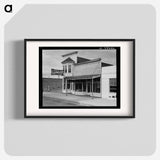 Western Washington, Grays Harbor country. Elma. Main street. Note modern building which adjoins Elma city hall. The real estate and flower business is across the street. Sourced from the Library of Co - Dorothea Lange Poster.