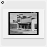 Western Washington, Grays Harbor country. Elma. Main street. Note modern building which adjoins Elma city hall. The real estate and flower business is across the street. Sourced from the Library of Co - Dorothea Lange Poster.