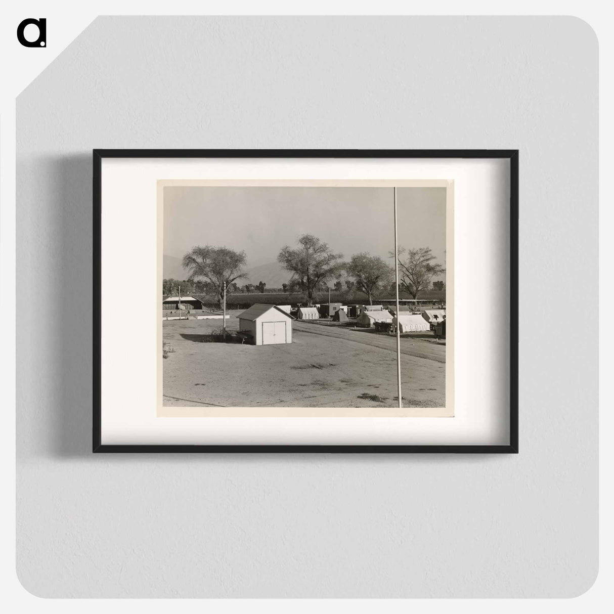 View of Kern migrant camp, community center at left. California - Dorothea Lange Poster.