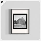 Log cabin barn under construction - Dorothea Lange Poster.