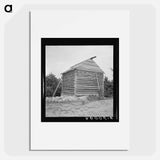 Log cabin barn under construction - Dorothea Lange Poster.