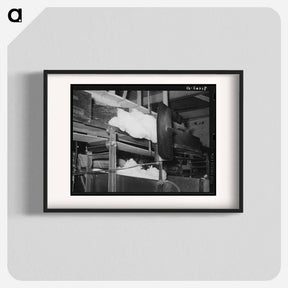 アートポスター-Cotton from the bale is transported by belt to machine for making cotton bats - ドロテア ラング Poster.