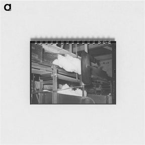 アートメモ帳-Cotton from the bale is transported by belt to machine for making cotton bats - ドロテア ラング Memo.