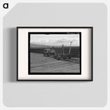 Sugar beet field showing tractor with plowshare attached and operator - ドロテア ラング Poster.