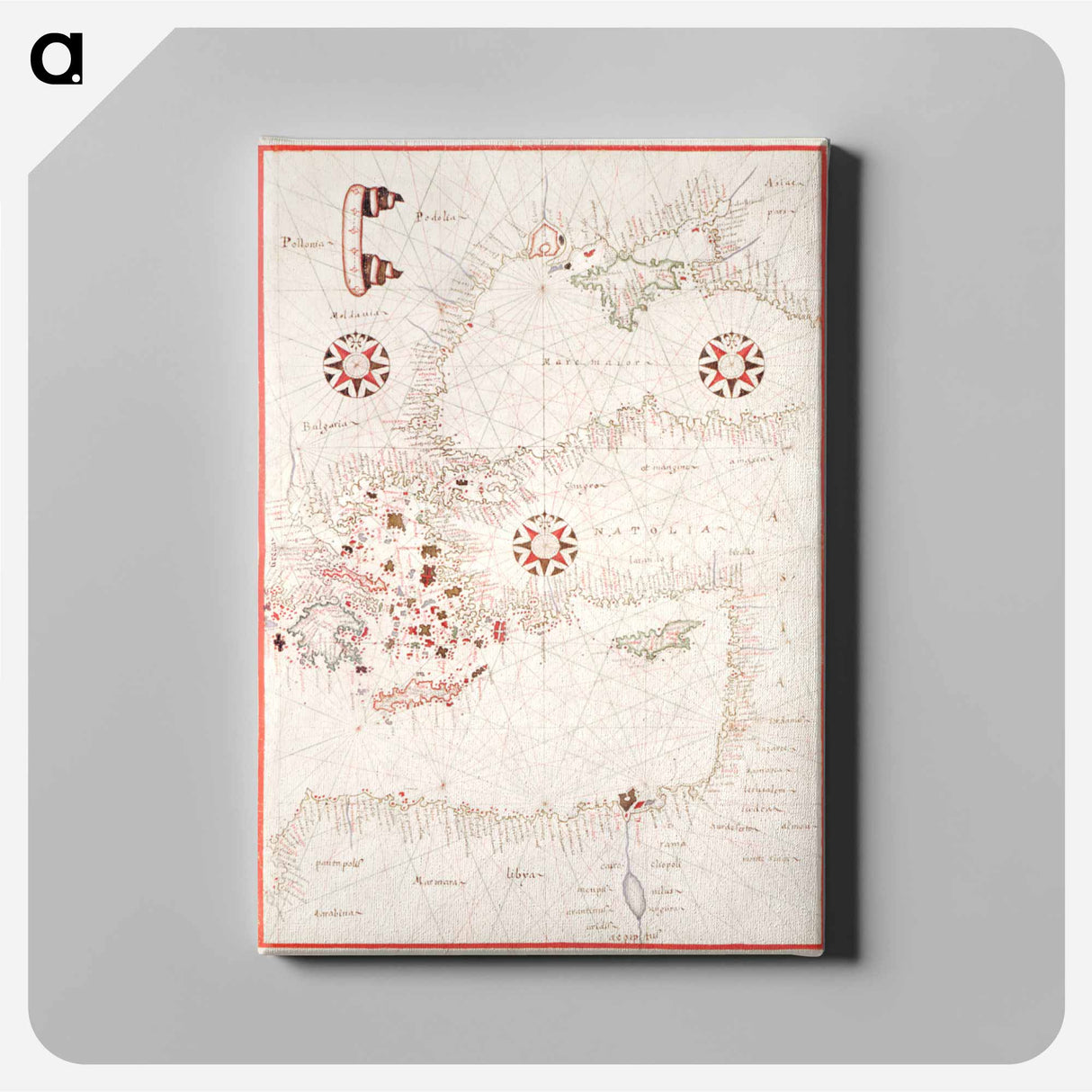 Portolan atlas of the Mediterranean Sea, western Europe, and the northwest coast of Africa - アンティーク地図 Canvas.