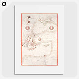 Portolan atlas of the Mediterranean Sea, western Europe, and the northwest coast of Africa - アンティーク地図 Poster.