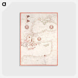 アートポストカード-Portolan atlas of the Mediterranean Sea, western Europe, and the northwest coast of Africa - アンティーク地図 Postcard.
