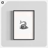 アートポスター-Fish Creature Illustration
 - 大英図書館 Poster.