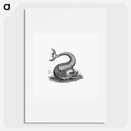 アートポスター-Fish Creature Illustration
 - 大英図書館 Poster.