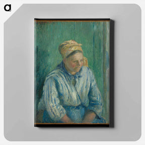 アートパネル-Washerwoman, Study - カミーユ ピサロ Canvas.