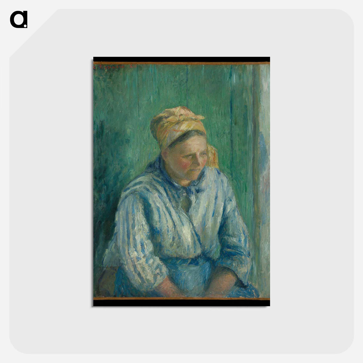 アートポストカード-Washerwoman, Study - カミーユ ピサロ Postcard.