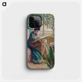 Madame Monet Embroidering - クロード モネ Phone Case.