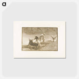 アートポストカード-They Play Another with the Cape in an Enclosure - フランシスコ デ ゴヤ Postcard.
