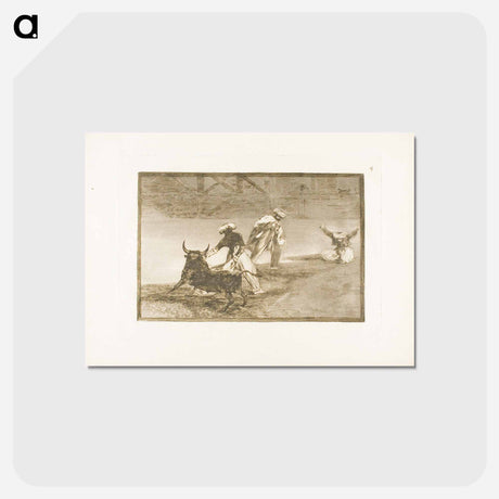 アートポストカード-They Play Another with the Cape in an Enclosure - フランシスコ デ ゴヤ Postcard.