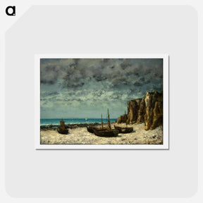 アートポストカード-Boats on a Beach, Etretat - ギュスターヴ クールベ Postcard.