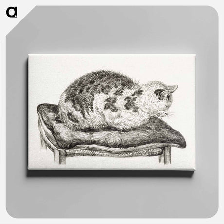 アートパネル-Lying cat on a pillow - ジャン ベルナール Canvas.