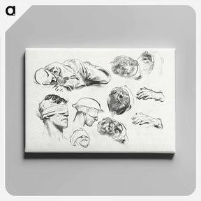 アートパネル-Studies for "Gassed" by John Singer Sargent - ジョン シンガー サージェント Canvas.