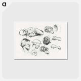 アートポストカード-Studies for "Gassed" by John Singer Sargent - ジョン シンガー サージェント Postcard.