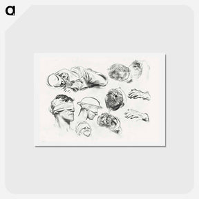アートポストカード-Studies for "Gassed" by John Singer Sargent - ジョン シンガー サージェント Postcard.