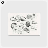 アートポストカード-Studies for "Gassed" by John Singer Sargent - ジョン シンガー サージェント Postcard.