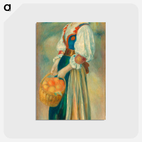 アートポストカード-Girl with a Basket of Oranges - ピエール オーギュスト ルノワール Postcard.