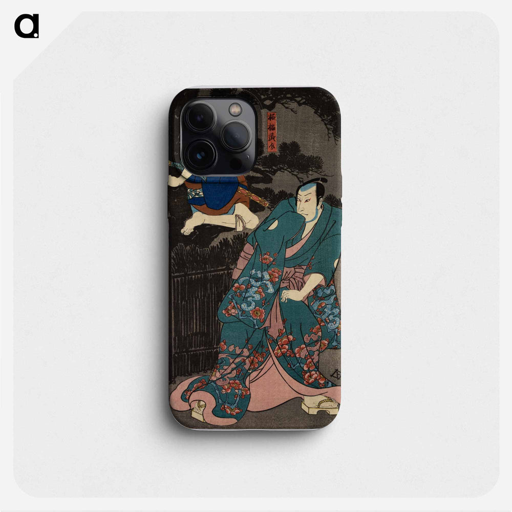 Japanese actors - one standing, one in tree - 歌川 国芳 Phone Case.