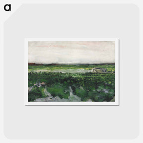 アートポストカード-Landscape with Wheelbarrow - フィンセント ファン ゴッホ Postcard.