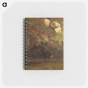 アートメモ帳-Ferns and Rocks on an Embankment - アルバート ビアスタット Memo.