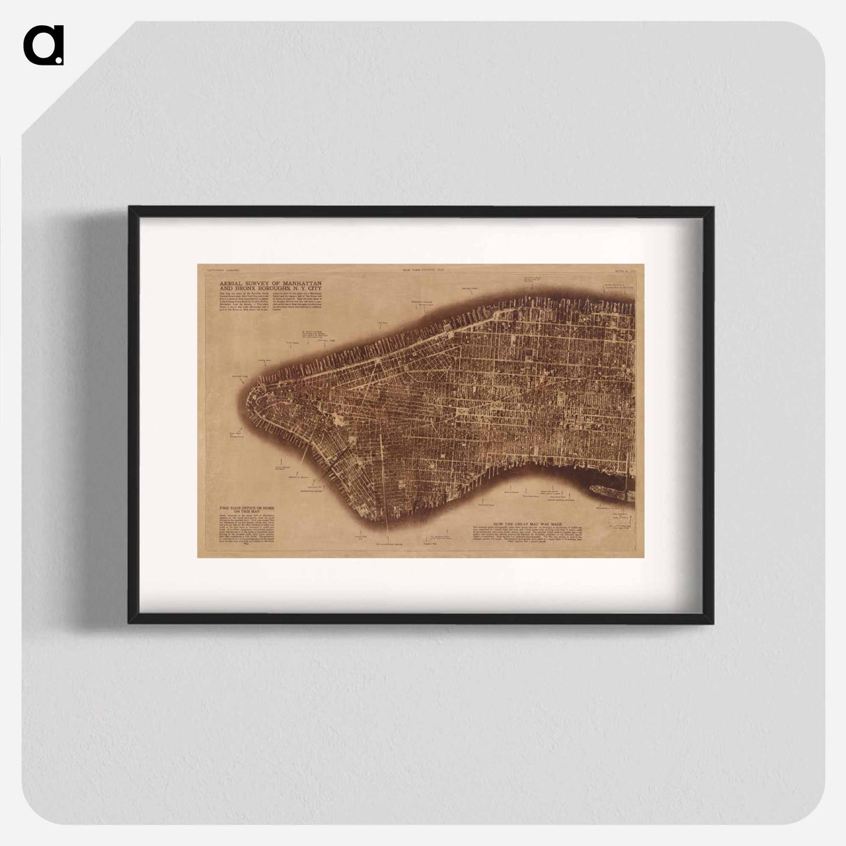 New York City - アンティーク地図 Poster.