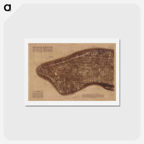 アートポストカード-New York City - アンティーク地図 Postcard.