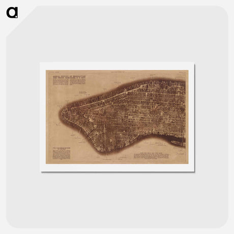 アートポストカード-New York City - アンティーク地図 Postcard.