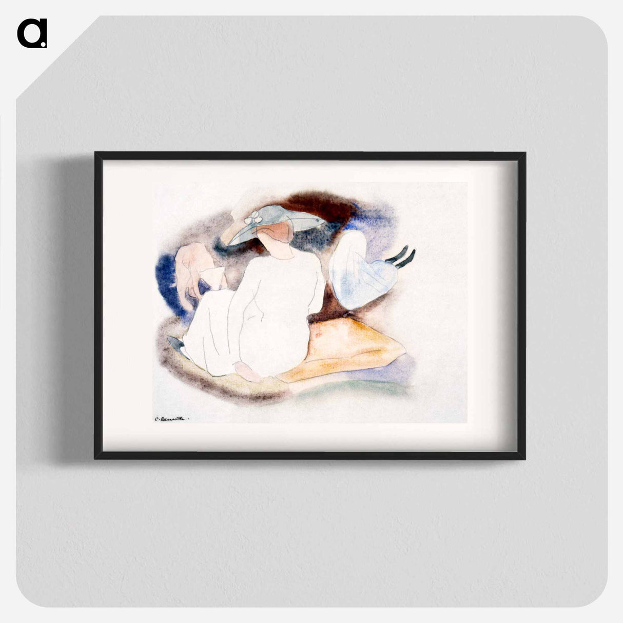 Woman with Hat and 2 Figures - Charles Demuth Poster.