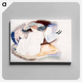 アートパネル-Woman with Hat and 2 Figures - チャールズ デムス Canvas.
