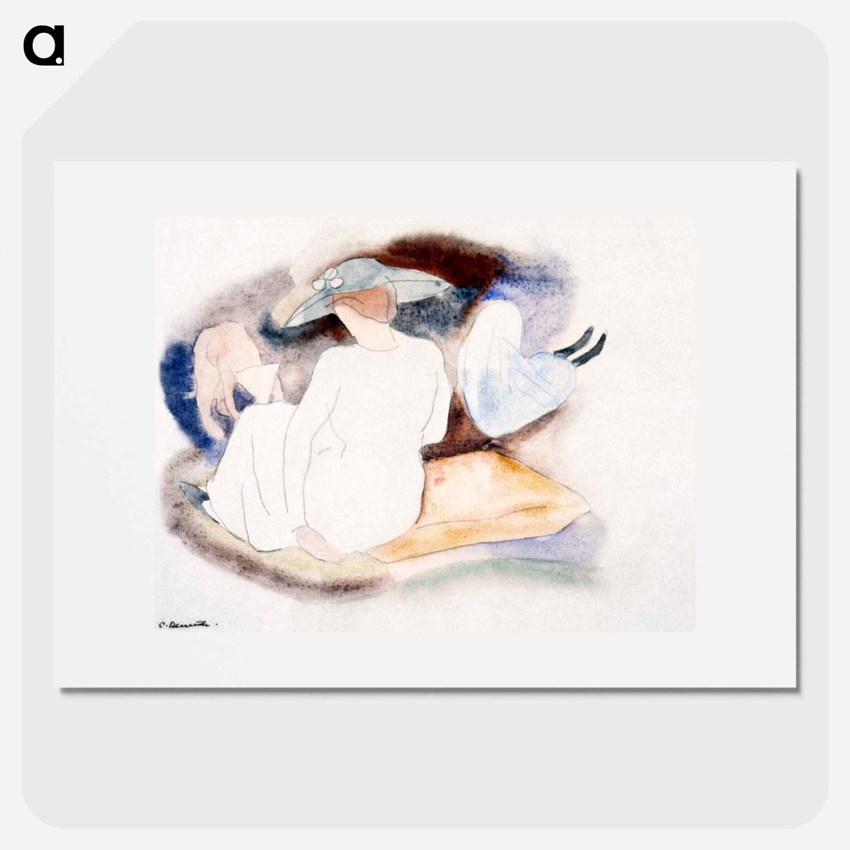 Woman with Hat and 2 Figures - Charles Demuth Poster.