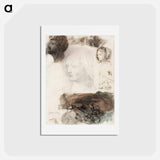 アートポストカード-Sheet of Studies and Sketches - エドガー ドガ Postcard.