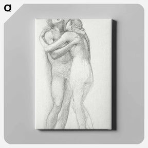 アートパネル-Two Nudes Embracing - エドワード バーン ジョーンズ Canvas.