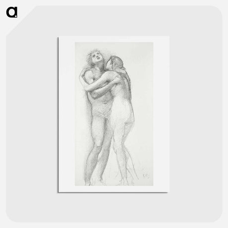 アートポストカード-Two Nudes Embracing - エドワード バーン ジョーンズ Postcard.