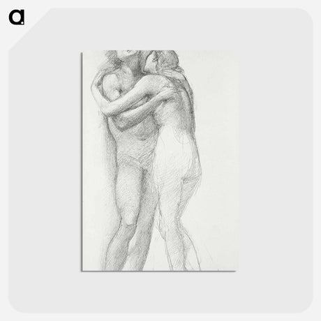 アートポストカード-Two Nudes Embracing - エドワード バーン ジョーンズ Postcard.