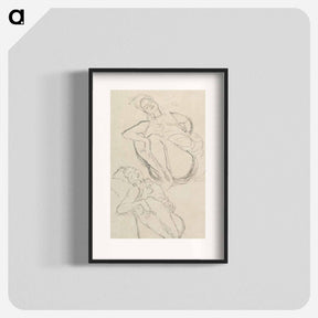 アートポスター-Two Studies for a Crouching Woman - グスタフ クリムト Poster.