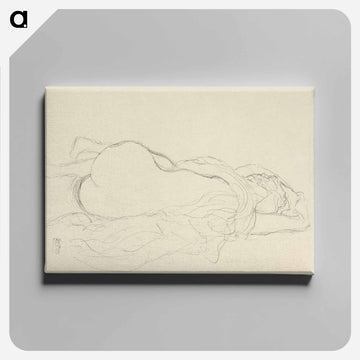 Two Studies for a Crouching Woman - グスタフ クリムト Canvas.