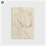アートポストカード-Two Studies for a Crouching Woman - グスタフ クリムト Postcard.