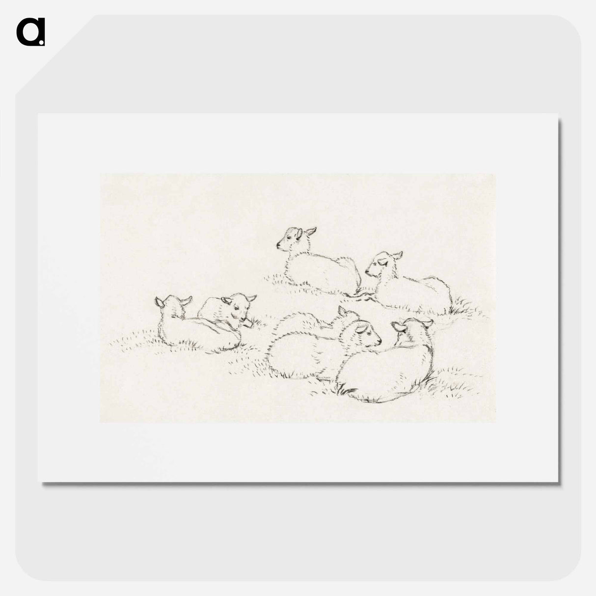 Six lying lambs - Jean Bernard Poster.