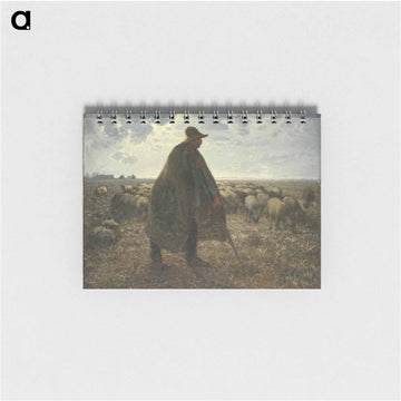 Shepherd Tending His Flock - ジャン フランソワ ミレー Memo.