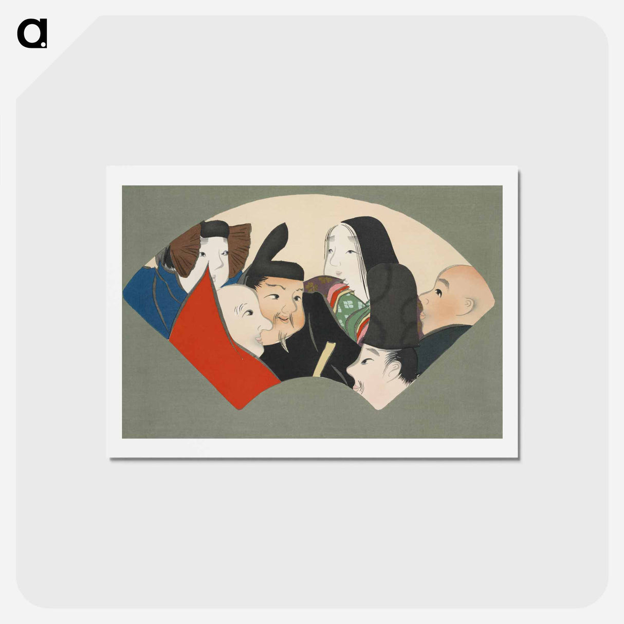 アートポストカード-Rokkasen from Momoyogusa–Flowers of a Hundred Generations - 神坂 雪佳 Postcard.