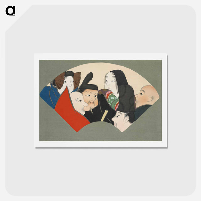 アートポストカード-Rokkasen from Momoyogusa–Flowers of a Hundred Generations - 神坂 雪佳 Postcard.