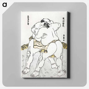 アートパネル-Katsushika Hokusai’s sumo wrestlers - 葛飾 北斎 Canvas.