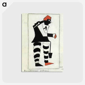 アートポストカード-Costume for Victory over the Sun. An Attentive Labourer - カジミール マレーヴィチ Postcard.