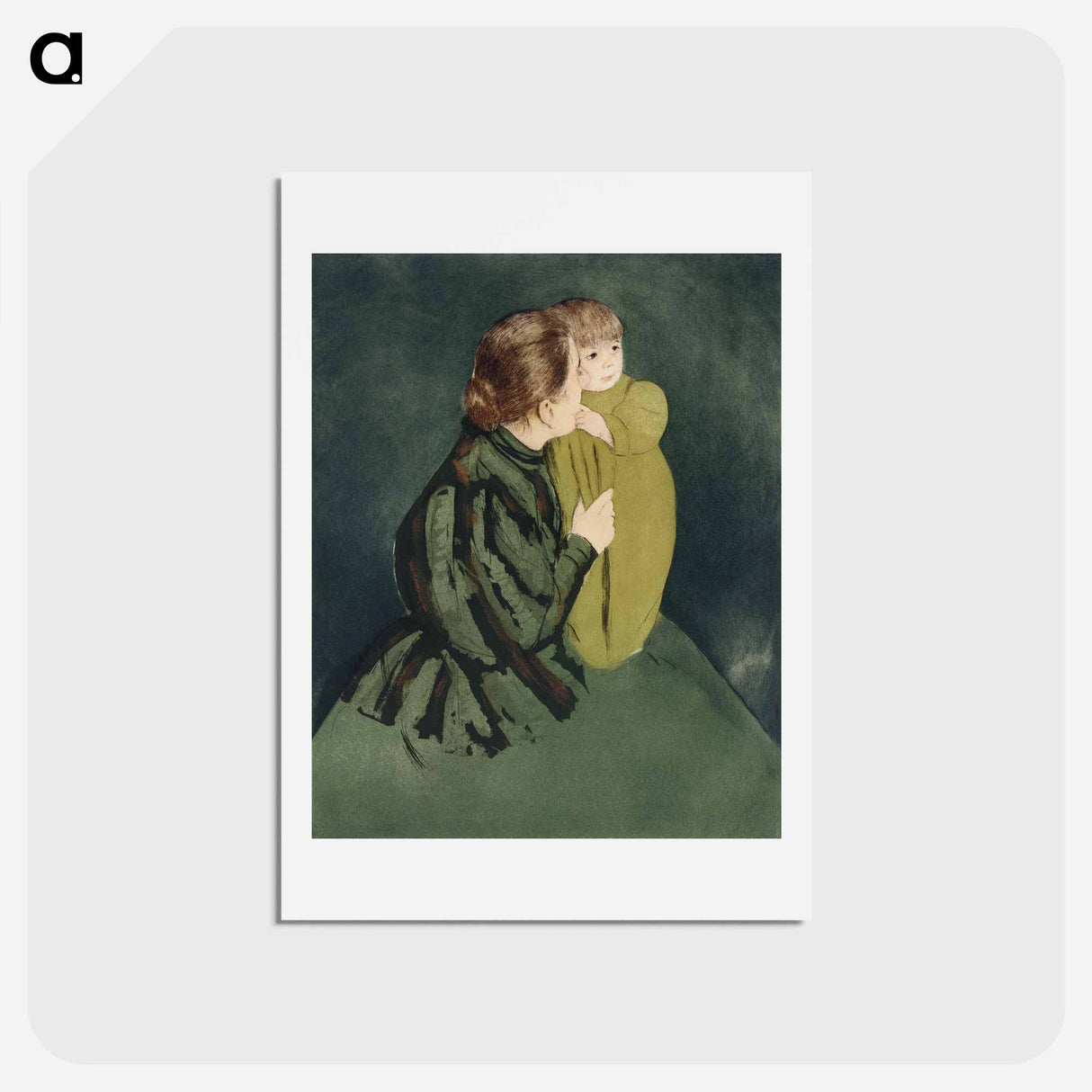 アートポストカード-Peasant Mother and Child - メアリー カサット Postcard.