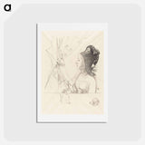 アートポストカード-Femme de Profil - オディロン ルドン Postcard.